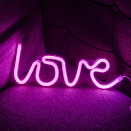A--pink Love Neon Signs for Wall Decor,USB or Battery Decorative Neon Lights